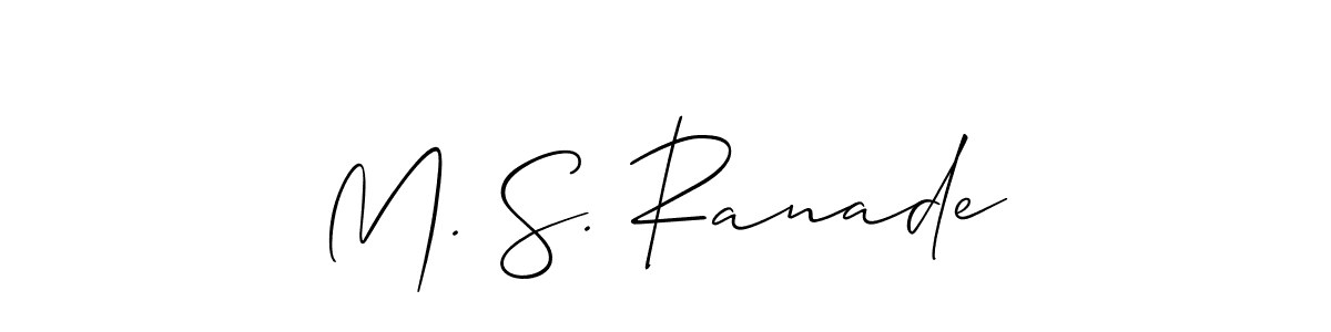 How to make M. S. Ranade name signature. Use Allison_Script style for creating short signs online. This is the latest handwritten sign. M. S. Ranade signature style 2 images and pictures png