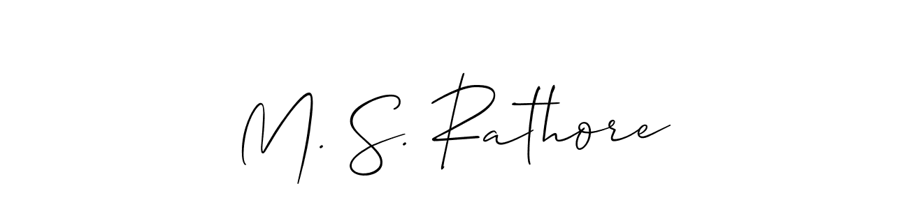 Design your own signature with our free online signature maker. With this signature software, you can create a handwritten (Allison_Script) signature for name M. S. Rathore. M. S. Rathore signature style 2 images and pictures png