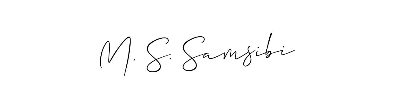 M. S. Samsibi stylish signature style. Best Handwritten Sign (Allison_Script) for my name. Handwritten Signature Collection Ideas for my name M. S. Samsibi. M. S. Samsibi signature style 2 images and pictures png