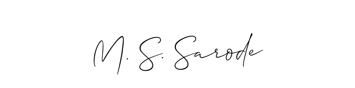 Allison_Script is a professional signature style that is perfect for those who want to add a touch of class to their signature. It is also a great choice for those who want to make their signature more unique. Get M. S. Sarode name to fancy signature for free. M. S. Sarode signature style 2 images and pictures png