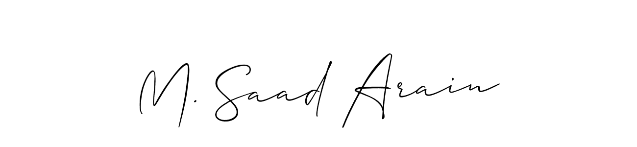 Design your own signature with our free online signature maker. With this signature software, you can create a handwritten (Allison_Script) signature for name M. Saad Arain. M. Saad Arain signature style 2 images and pictures png