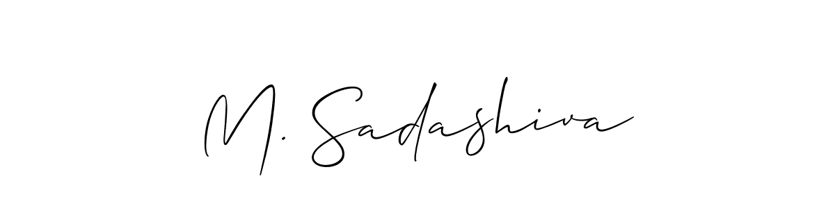 This is the best signature style for the M. Sadashiva name. Also you like these signature font (Allison_Script). Mix name signature. M. Sadashiva signature style 2 images and pictures png