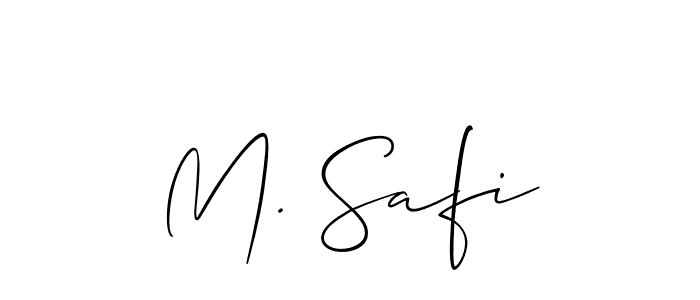 The best way (Allison_Script) to make a short signature is to pick only two or three words in your name. The name M. Safi include a total of six letters. For converting this name. M. Safi signature style 2 images and pictures png