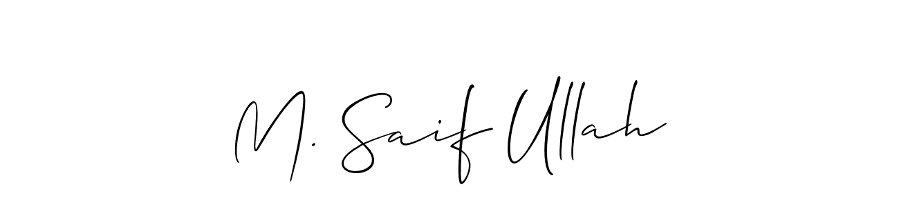 Allison_Script is a professional signature style that is perfect for those who want to add a touch of class to their signature. It is also a great choice for those who want to make their signature more unique. Get M. Saif Ullah name to fancy signature for free. M. Saif Ullah signature style 2 images and pictures png