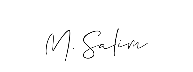 Make a short M. Salim signature style. Manage your documents anywhere anytime using Allison_Script. Create and add eSignatures, submit forms, share and send files easily. M. Salim signature style 2 images and pictures png