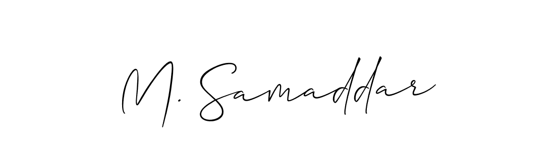 This is the best signature style for the M. Samaddar name. Also you like these signature font (Allison_Script). Mix name signature. M. Samaddar signature style 2 images and pictures png