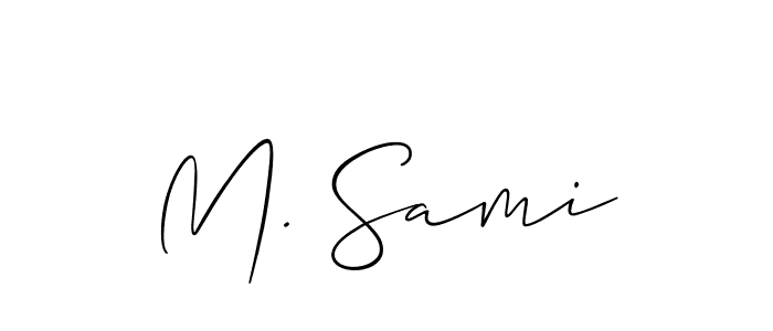 Similarly Allison_Script is the best handwritten signature design. Signature creator online .You can use it as an online autograph creator for name M. Sami. M. Sami signature style 2 images and pictures png