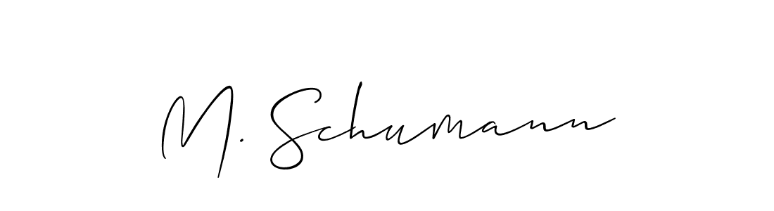 Also we have M. Schumann name is the best signature style. Create professional handwritten signature collection using Allison_Script autograph style. M. Schumann signature style 2 images and pictures png