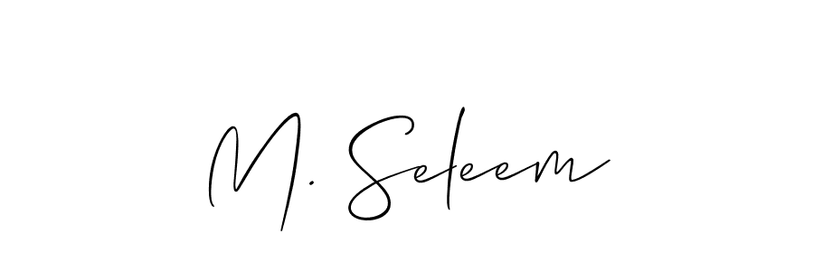 You should practise on your own different ways (Allison_Script) to write your name (M. Seleem) in signature. don't let someone else do it for you. M. Seleem signature style 2 images and pictures png