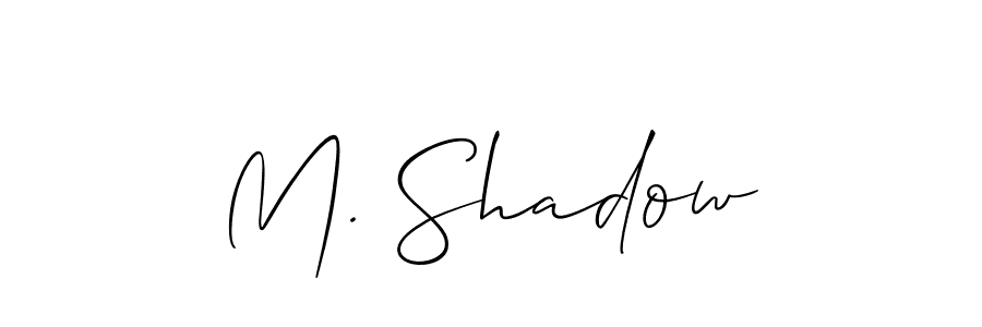 How to make M. Shadow name signature. Use Allison_Script style for creating short signs online. This is the latest handwritten sign. M. Shadow signature style 2 images and pictures png