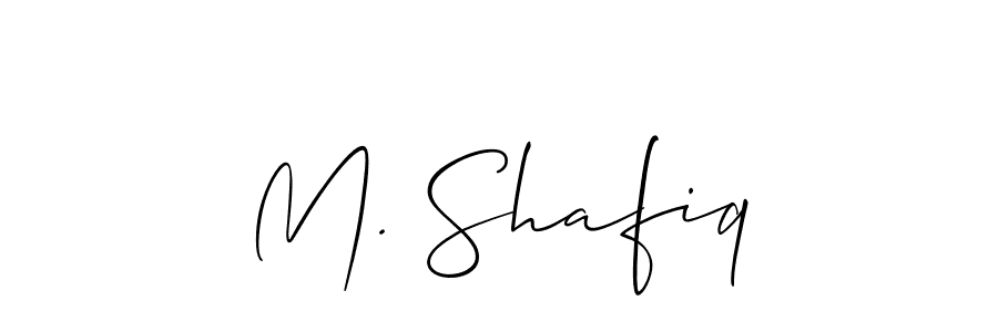 Design your own signature with our free online signature maker. With this signature software, you can create a handwritten (Allison_Script) signature for name M. Shafiq. M. Shafiq signature style 2 images and pictures png