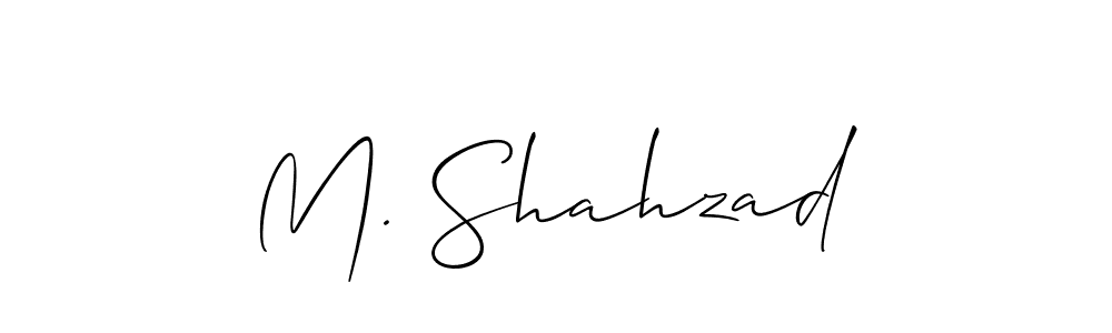 Use a signature maker to create a handwritten signature online. With this signature software, you can design (Allison_Script) your own signature for name M. Shahzad. M. Shahzad signature style 2 images and pictures png