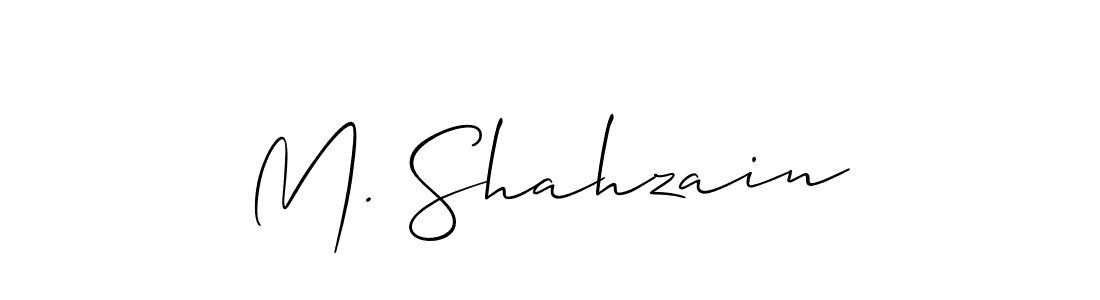 You should practise on your own different ways (Allison_Script) to write your name (M. Shahzain) in signature. don't let someone else do it for you. M. Shahzain signature style 2 images and pictures png