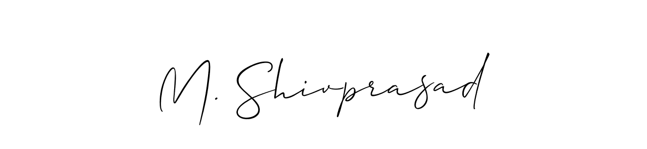 if you are searching for the best signature style for your name M. Shivprasad. so please give up your signature search. here we have designed multiple signature styles  using Allison_Script. M. Shivprasad signature style 2 images and pictures png