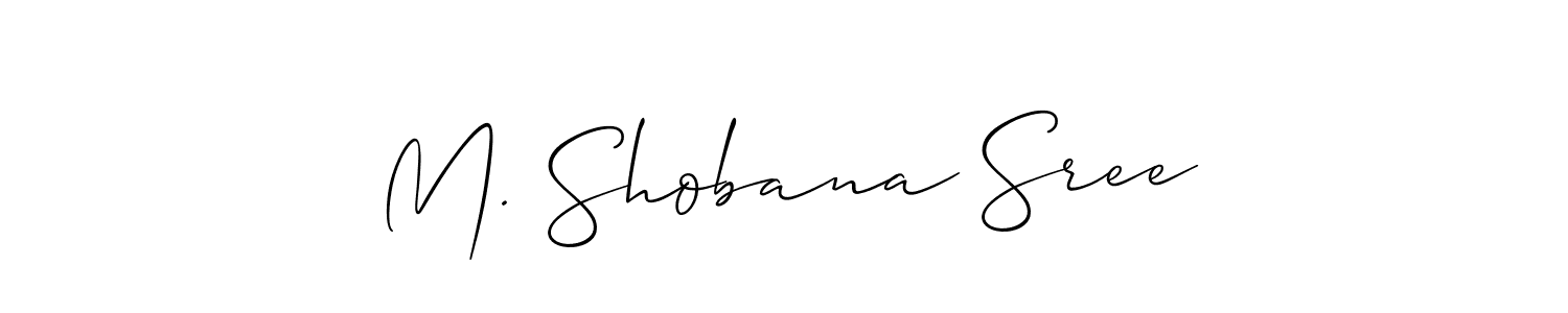 Use a signature maker to create a handwritten signature online. With this signature software, you can design (Allison_Script) your own signature for name M. Shobana Sree. M. Shobana Sree signature style 2 images and pictures png