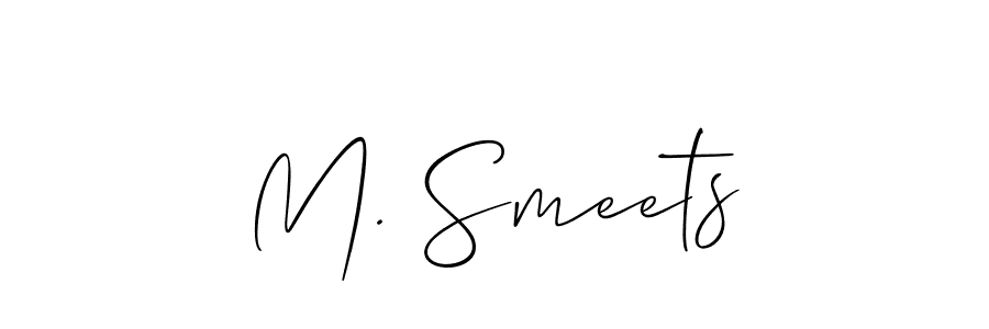 if you are searching for the best signature style for your name M. Smeets. so please give up your signature search. here we have designed multiple signature styles  using Allison_Script. M. Smeets signature style 2 images and pictures png