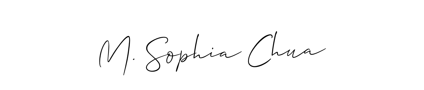 It looks lik you need a new signature style for name M. Sophia Chua. Design unique handwritten (Allison_Script) signature with our free signature maker in just a few clicks. M. Sophia Chua signature style 2 images and pictures png