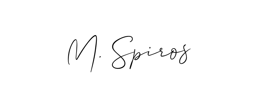 The best way (Allison_Script) to make a short signature is to pick only two or three words in your name. The name M. Spiros include a total of six letters. For converting this name. M. Spiros signature style 2 images and pictures png