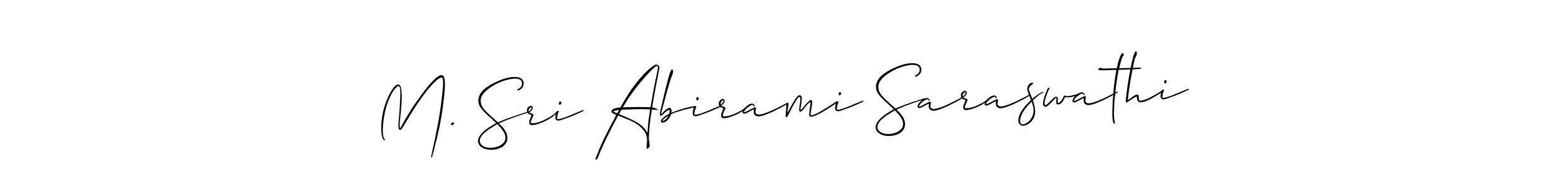 You should practise on your own different ways (Allison_Script) to write your name (M. Sri Abirami Saraswathi) in signature. don't let someone else do it for you. M. Sri Abirami Saraswathi signature style 2 images and pictures png