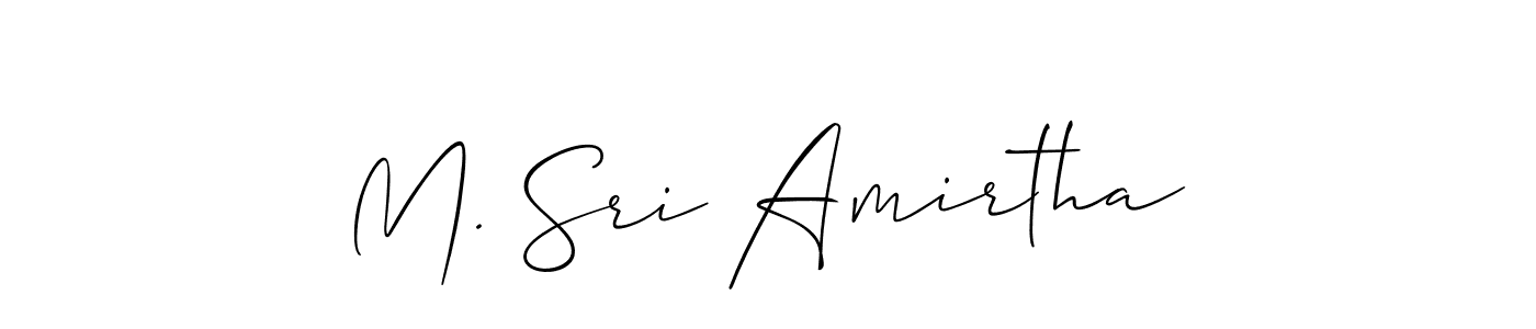 You should practise on your own different ways (Allison_Script) to write your name (M. Sri Amirtha) in signature. don't let someone else do it for you. M. Sri Amirtha signature style 2 images and pictures png