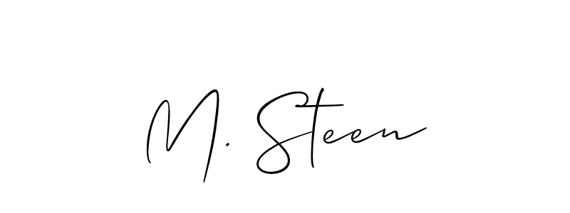 Similarly Allison_Script is the best handwritten signature design. Signature creator online .You can use it as an online autograph creator for name M. Steen. M. Steen signature style 2 images and pictures png