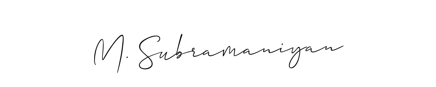 Create a beautiful signature design for name M. Subramaniyan. With this signature (Allison_Script) fonts, you can make a handwritten signature for free. M. Subramaniyan signature style 2 images and pictures png
