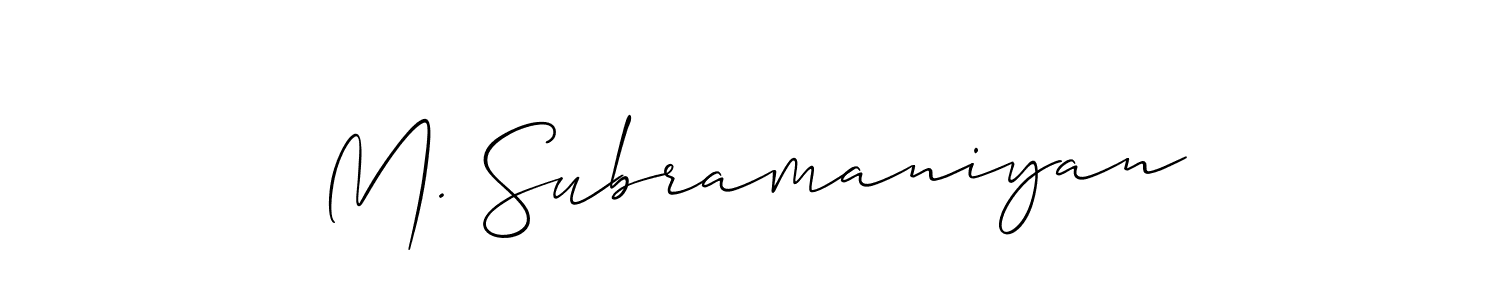 You can use this online signature creator to create a handwritten signature for the name M. Subramaniyan. This is the best online autograph maker. M. Subramaniyan signature style 2 images and pictures png