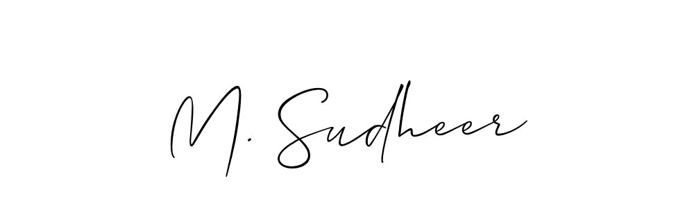 Make a beautiful signature design for name M. Sudheer. With this signature (Allison_Script) style, you can create a handwritten signature for free. M. Sudheer signature style 2 images and pictures png