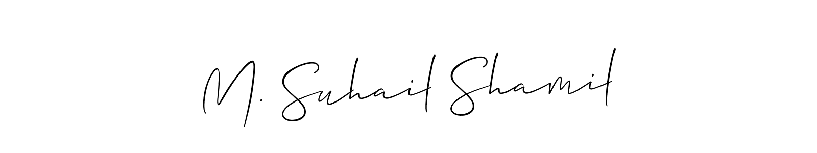 Check out images of Autograph of M. Suhail Shamil name. Actor M. Suhail Shamil Signature Style. Allison_Script is a professional sign style online. M. Suhail Shamil signature style 2 images and pictures png