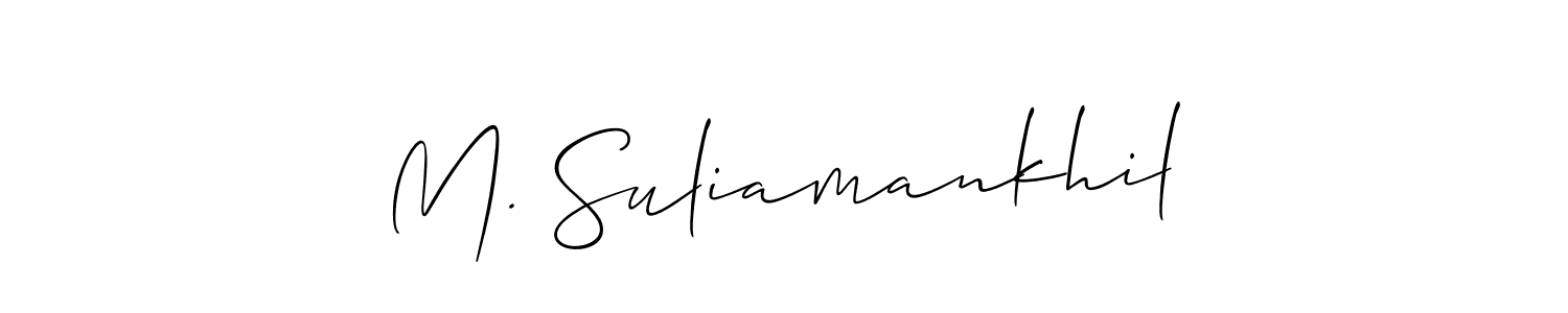Create a beautiful signature design for name M. Suliamankhil. With this signature (Allison_Script) fonts, you can make a handwritten signature for free. M. Suliamankhil signature style 2 images and pictures png