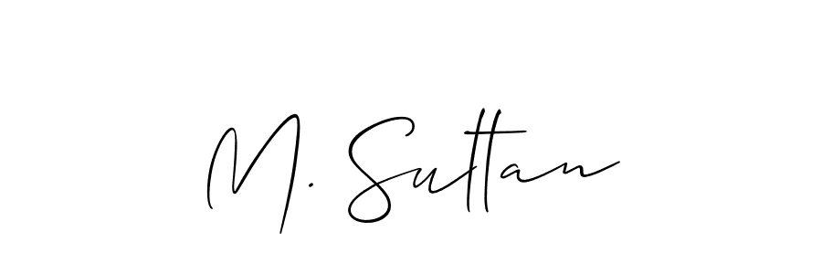 Also You can easily find your signature by using the search form. We will create M. Sultan name handwritten signature images for you free of cost using Allison_Script sign style. M. Sultan signature style 2 images and pictures png