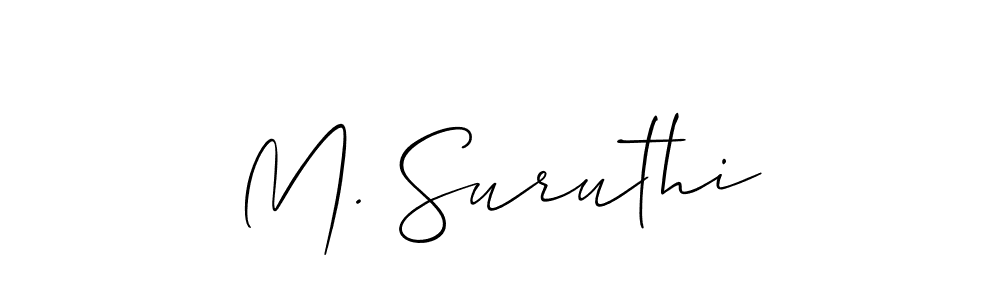 Similarly Allison_Script is the best handwritten signature design. Signature creator online .You can use it as an online autograph creator for name M. Suruthi. M. Suruthi signature style 2 images and pictures png