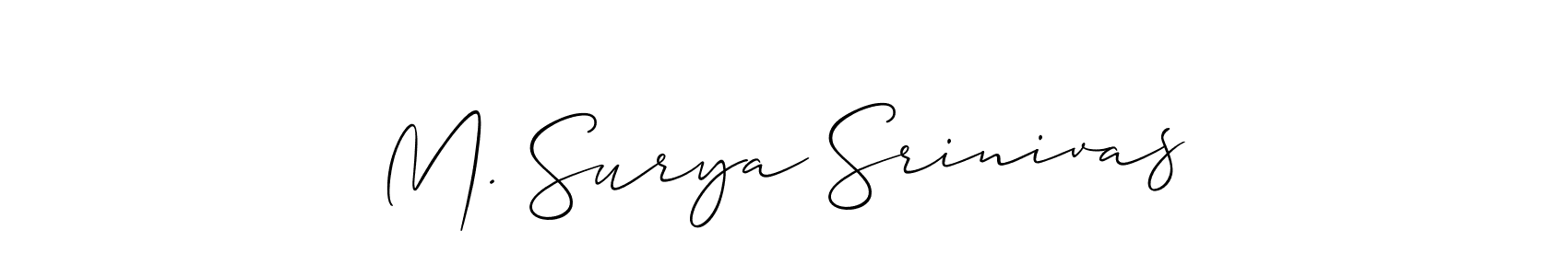 You can use this online signature creator to create a handwritten signature for the name M. Surya Srinivas. This is the best online autograph maker. M. Surya Srinivas signature style 2 images and pictures png