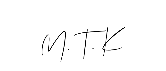 This is the best signature style for the M. T. K name. Also you like these signature font (Allison_Script). Mix name signature. M. T. K signature style 2 images and pictures png