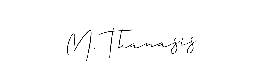 Design your own signature with our free online signature maker. With this signature software, you can create a handwritten (Allison_Script) signature for name M. Thanasis. M. Thanasis signature style 2 images and pictures png