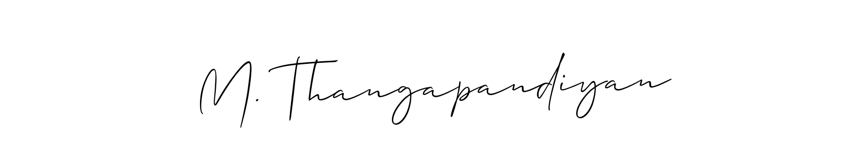 Design your own signature with our free online signature maker. With this signature software, you can create a handwritten (Allison_Script) signature for name M. Thangapandiyan. M. Thangapandiyan signature style 2 images and pictures png