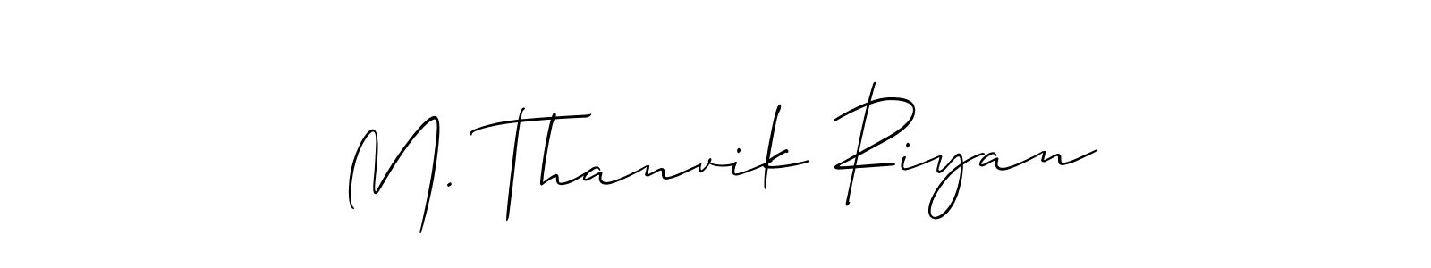 How to make M. Thanvik Riyan name signature. Use Allison_Script style for creating short signs online. This is the latest handwritten sign. M. Thanvik Riyan signature style 2 images and pictures png
