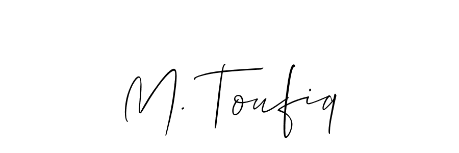 You should practise on your own different ways (Allison_Script) to write your name (M. Toufiq) in signature. don't let someone else do it for you. M. Toufiq signature style 2 images and pictures png