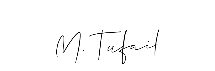 Allison_Script is a professional signature style that is perfect for those who want to add a touch of class to their signature. It is also a great choice for those who want to make their signature more unique. Get M. Tufail name to fancy signature for free. M. Tufail signature style 2 images and pictures png