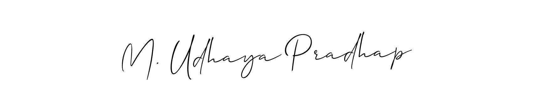 How to Draw M. Udhaya Pradhap signature style? Allison_Script is a latest design signature styles for name M. Udhaya Pradhap. M. Udhaya Pradhap signature style 2 images and pictures png