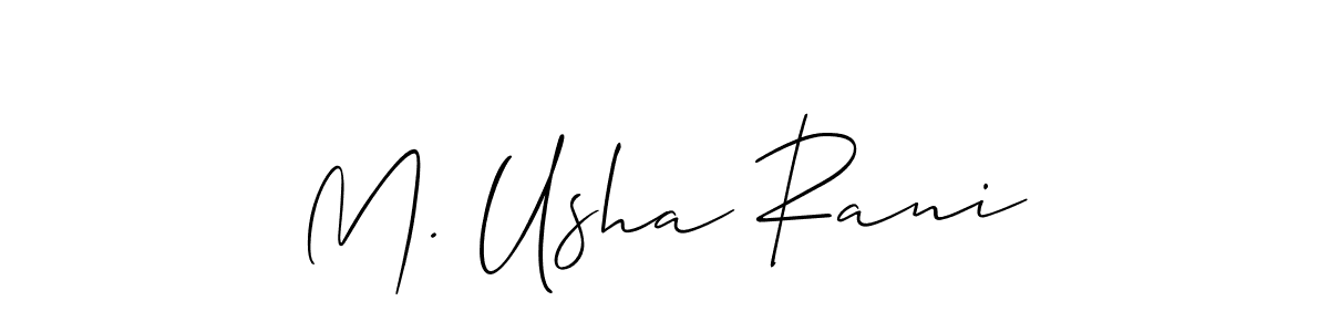 Also we have M. Usha Rani name is the best signature style. Create professional handwritten signature collection using Allison_Script autograph style. M. Usha Rani signature style 2 images and pictures png