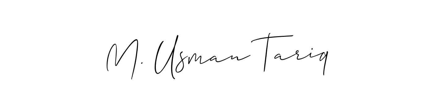 Also You can easily find your signature by using the search form. We will create M. Usman Tariq name handwritten signature images for you free of cost using Allison_Script sign style. M. Usman Tariq signature style 2 images and pictures png