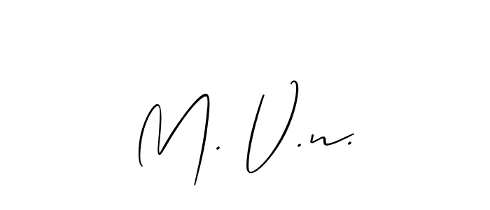 if you are searching for the best signature style for your name M. V.n.. so please give up your signature search. here we have designed multiple signature styles  using Allison_Script. M. V.n. signature style 2 images and pictures png