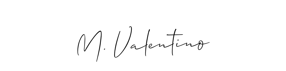 Make a short M. Valentino signature style. Manage your documents anywhere anytime using Allison_Script. Create and add eSignatures, submit forms, share and send files easily. M. Valentino signature style 2 images and pictures png