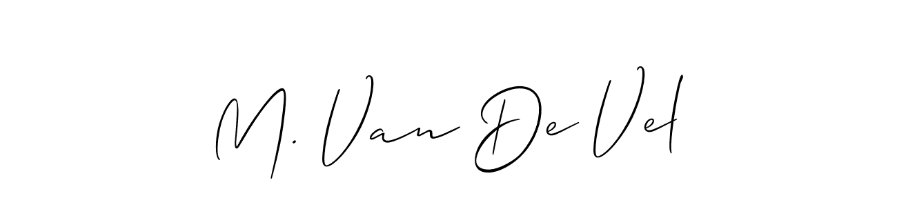 Similarly Allison_Script is the best handwritten signature design. Signature creator online .You can use it as an online autograph creator for name M. Van De Vel. M. Van De Vel signature style 2 images and pictures png