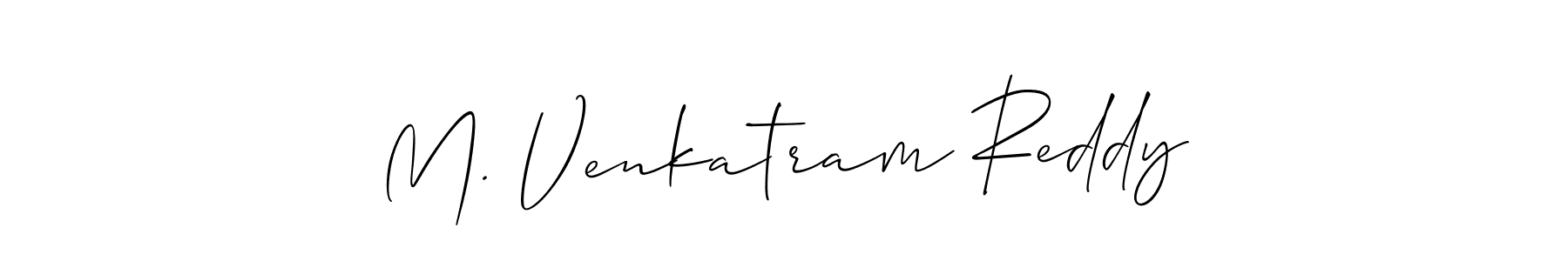 Make a short M. Venkatram Reddy signature style. Manage your documents anywhere anytime using Allison_Script. Create and add eSignatures, submit forms, share and send files easily. M. Venkatram Reddy signature style 2 images and pictures png