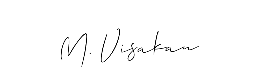 Also You can easily find your signature by using the search form. We will create M. Visakan name handwritten signature images for you free of cost using Allison_Script sign style. M. Visakan signature style 2 images and pictures png