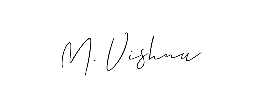 Design your own signature with our free online signature maker. With this signature software, you can create a handwritten (Allison_Script) signature for name M. Vishnu. M. Vishnu signature style 2 images and pictures png