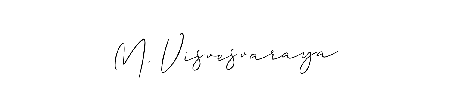 The best way (Allison_Script) to make a short signature is to pick only two or three words in your name. The name M. Visvesvaraya include a total of six letters. For converting this name. M. Visvesvaraya signature style 2 images and pictures png