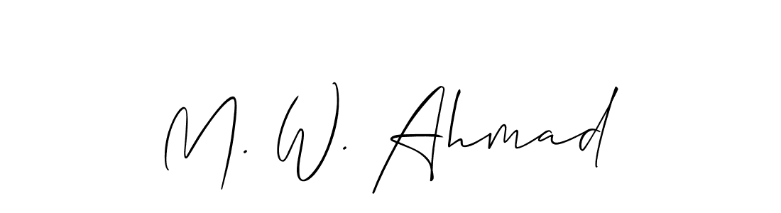 How to Draw M. W. Ahmad signature style? Allison_Script is a latest design signature styles for name M. W. Ahmad. M. W. Ahmad signature style 2 images and pictures png